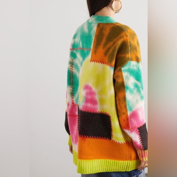 FRAME x Julia Sarr Jamoios Tie Dye Cashmere Cardigan M - Picture 7 of 13